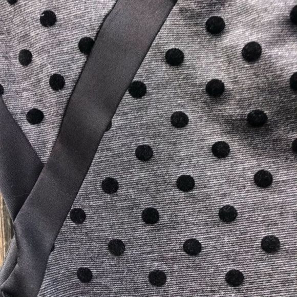 113. Enfocus Petite Polka Dot Black and Gray Dress 10P - Picture 8 of 14